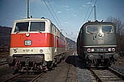 Foto SP_1127_57008: DB 111 137-6 + DB 151 010-6 / Hagen / 23.02.1980