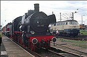 Foto SP_1992_07109: DR 38 1182 + DB 218 074-5 / Nordhausen / 04.07.1992