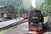 Foto SP_1992_08026: DR 199 877-2 + DR 99 7245-6 / Eisfelder Talmuehle / 01.08.1992