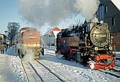 Foto SP_1996_12829: DR 199 872-3 + DR 99 7243-1 / Drei Annen Hohne / 28.12.1996