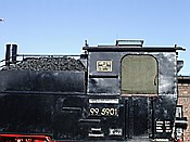 Foto SP_2003_10104: Fuehrerhausbeschriftung DR 99 5901 / Wernigerode / 12.10.2003